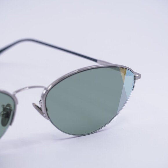 Bottega Veneta BV0245S 004 Sunglasses Silver Cat Eye Frame, Green Lenses - Picture 8 of 13